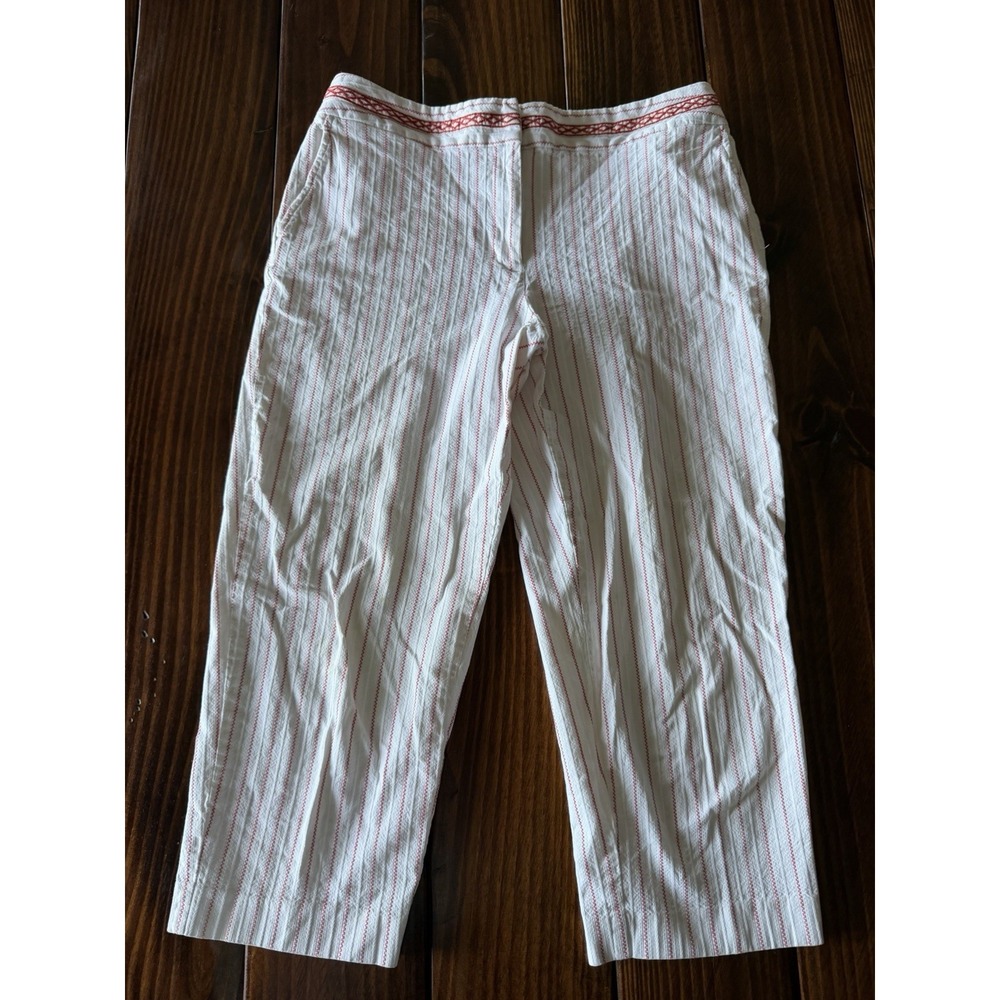 Talbots Petite Straight Ankle Capri Pants Stretch Sz 8 coastal grandma old money